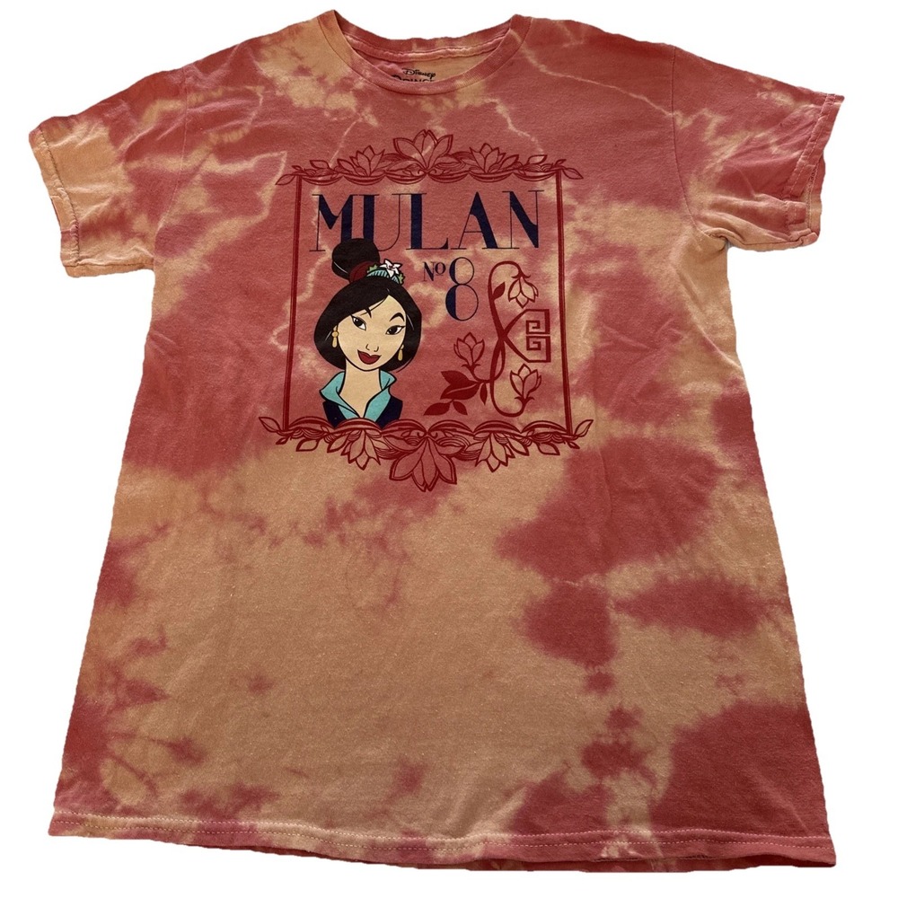 Mulan Disney Boxlunch Tie Dye Youth Girls Shirt Top Size XL Orange Princess Tee